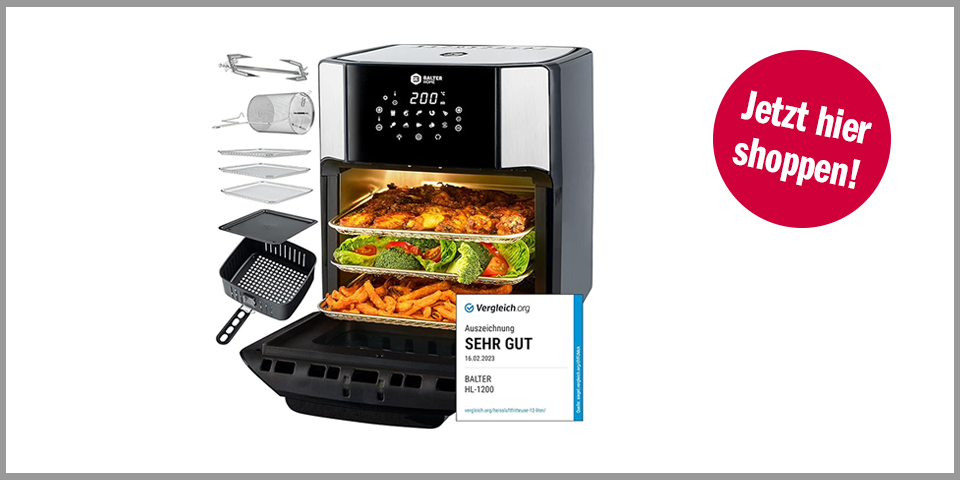 Shopping Channel Heißluftfritteusen Tricks Balter Heißluftfritteuse Airfryer | 12 Liter XXL