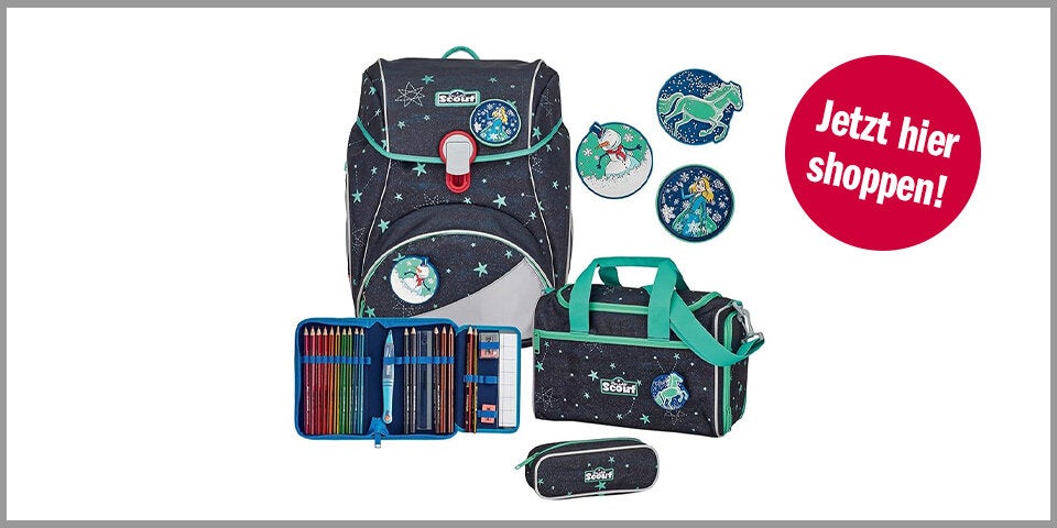 Shopping Channel Schultaschen SCOUT LED Alpha Set 4-teilig