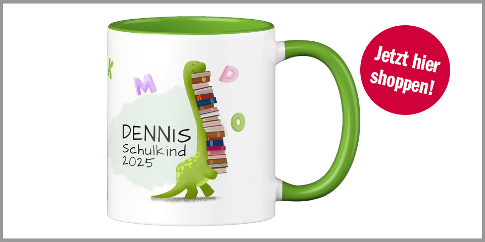 Shopping Channel Erstklässler LOOXIS Personalisierte Tasse für Kinder mit Namen