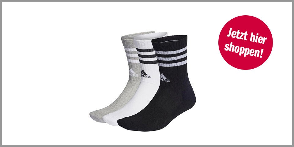 Shopping Channel Amazon Prime Day Adidas Unisex 3-stripes Cushioned Crew Socks