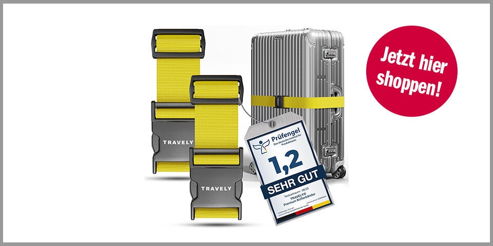 Travely® Premium Koffergurt – für 12,99 Euro bei Amazon*