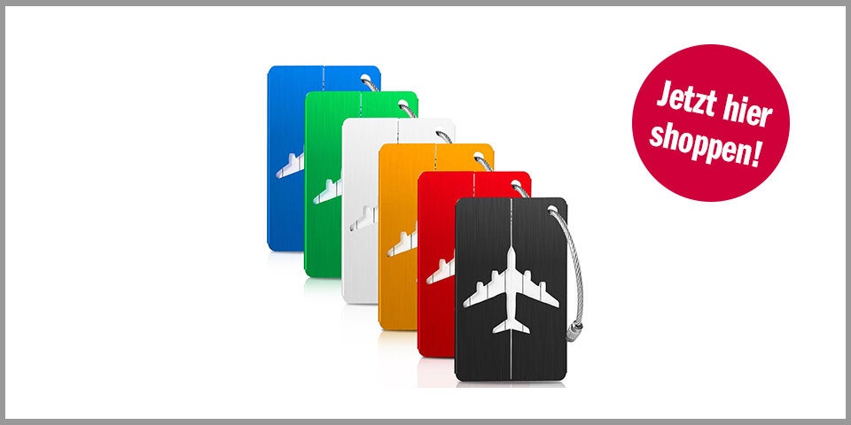 Kofferanhänger Flugreise 6 Farben – für 7,04 Euro bei Amazon*
