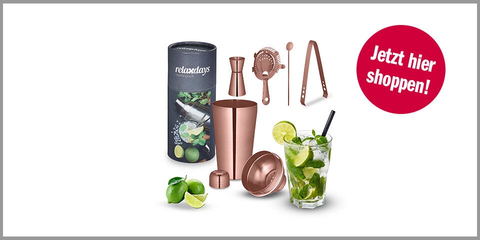 Shopping Channel Aperol Spritz Alternativen Cocktail Shaker-Set aus Edelstahl | 5-teilig