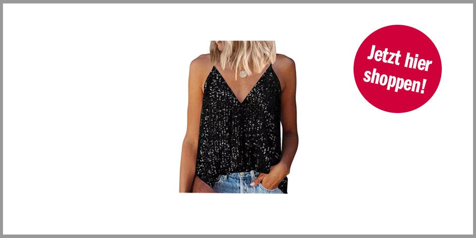 Shopping Channel Silvester Glücksbringer AirMood Store Pailletten Top