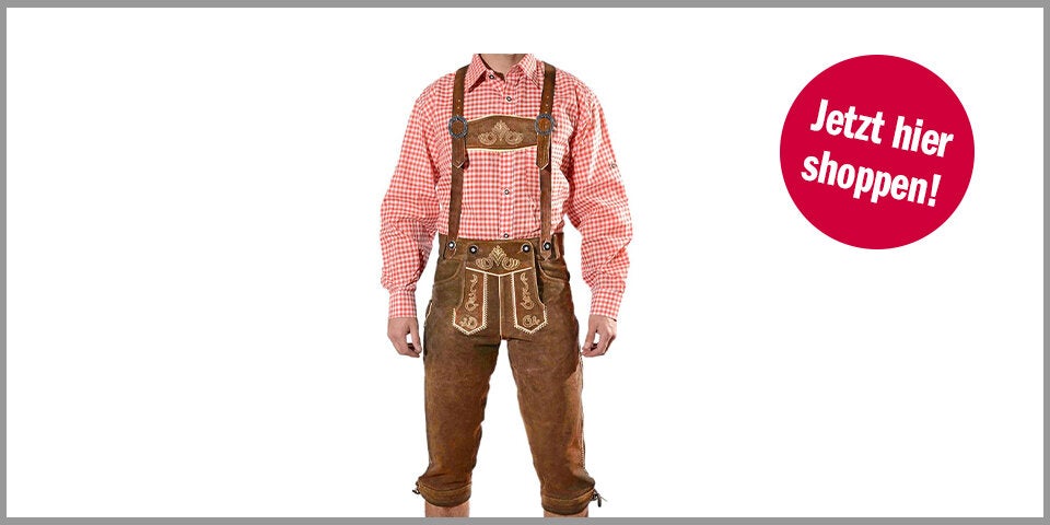 Bayerische Premium-Trachtenlederhose für Herren mit Trägern – für 76,98 Euro bei Amazon* 