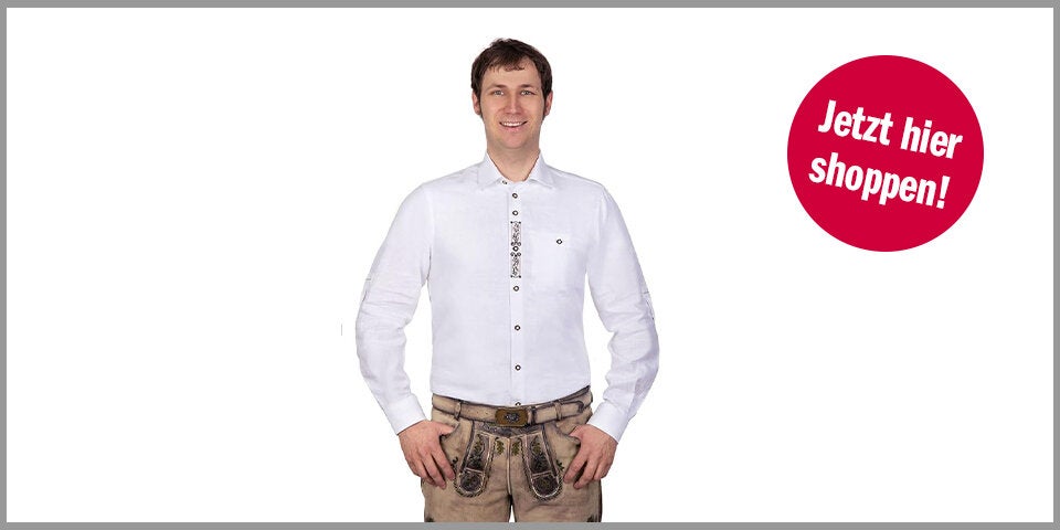 Edelnice Trachtenmode | Edles Trachtenhemd mit dezenter Trachten-Stickerei aus Baumwolle – für 29,95 Euro bei Amazon* 