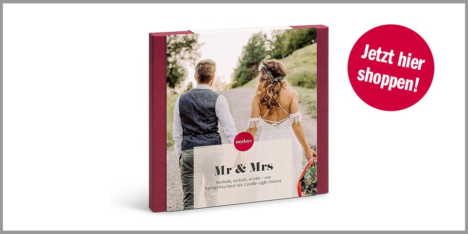 Mydays Geschenkbox Mr & Mrs, Hochzeitsgeschenk für 2 Personen – für 104,90 Euro bei Amazon*