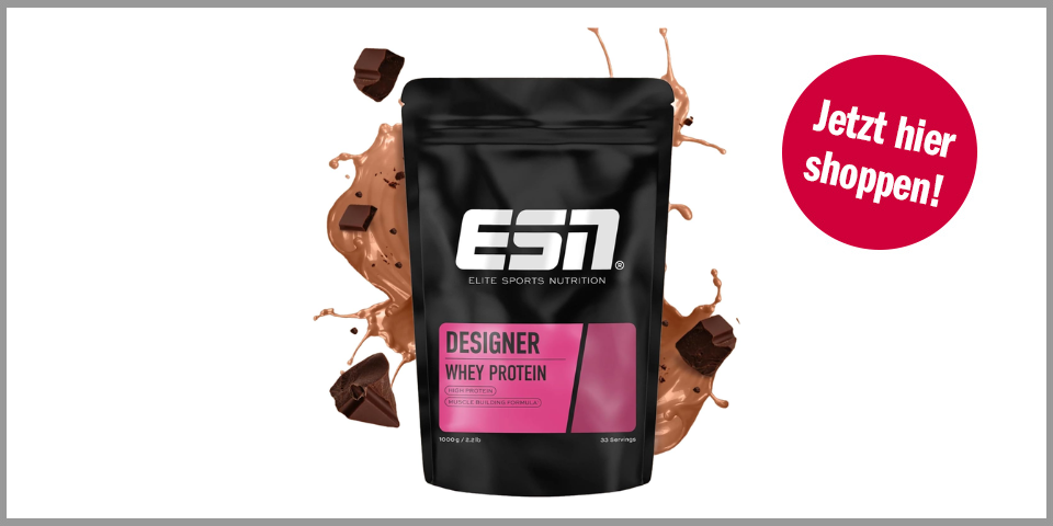 ESN Designer Whey Protein Pulver (Geschmacksrichtung Chocolate, 1 kg) – für 41,02 Euro bei Amazon*&nbsp;
