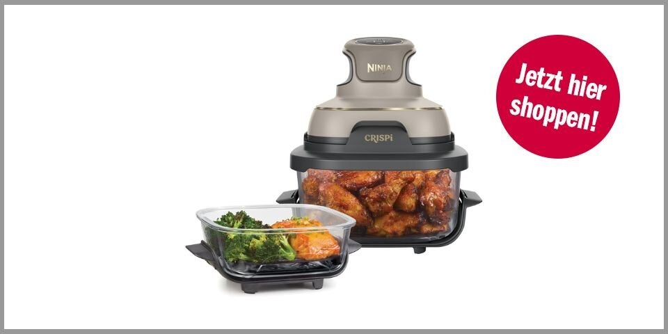 Shopping Channel Ninja Angebote Ninja Cripsi 4-in-1 Tragbare Glas-Heißluftfritteuse