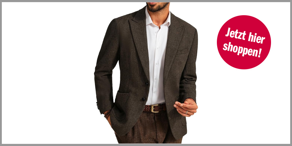Shopping Channel Herrensakko PJ Paul Jones Sakko Herren Regular Fit Tweed-Blazer