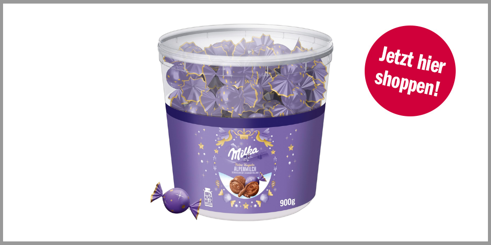 Shopping Channel Schokolade 1225 Milka Feine Kugeln Alpenmilch Dose