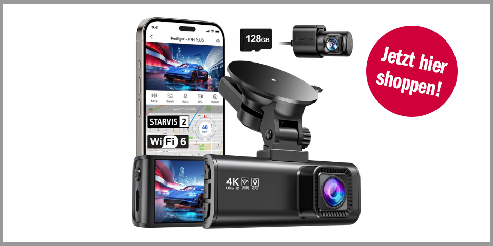Shopping Channel Dashcam Redtiger F7NP Dashcam mit Front- und Heckkamera