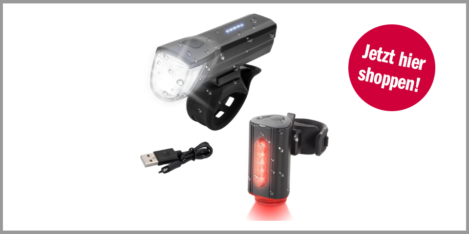 Shopping Channel Fahrradlicht Fischer Fahrradbeleuchtungs-Set (Front- und Rücklicht)