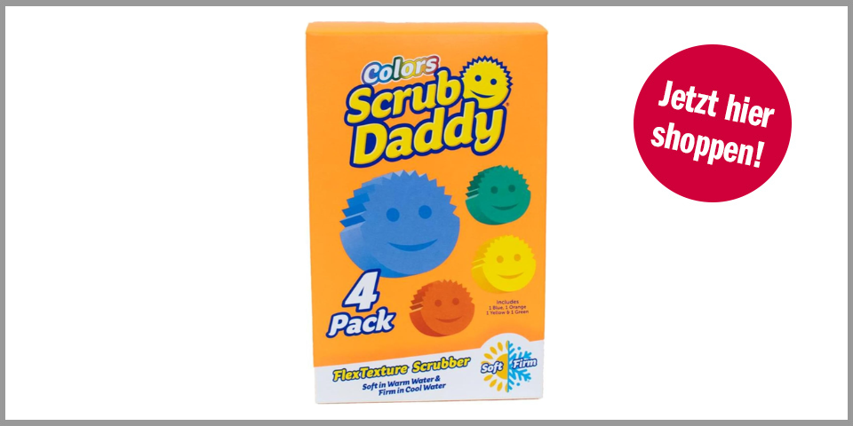 Scrub Daddy Colors Spülschwamm (vier Farben) – für 14,12 Euro bei Amazon* 
