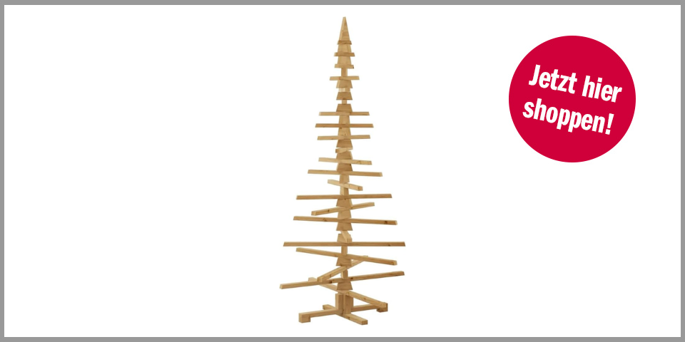 Shopping Channel Weihnachtsbäume vidaXL Holz-Weihnachtsbaum mit Ständer (180 Zentimeter)