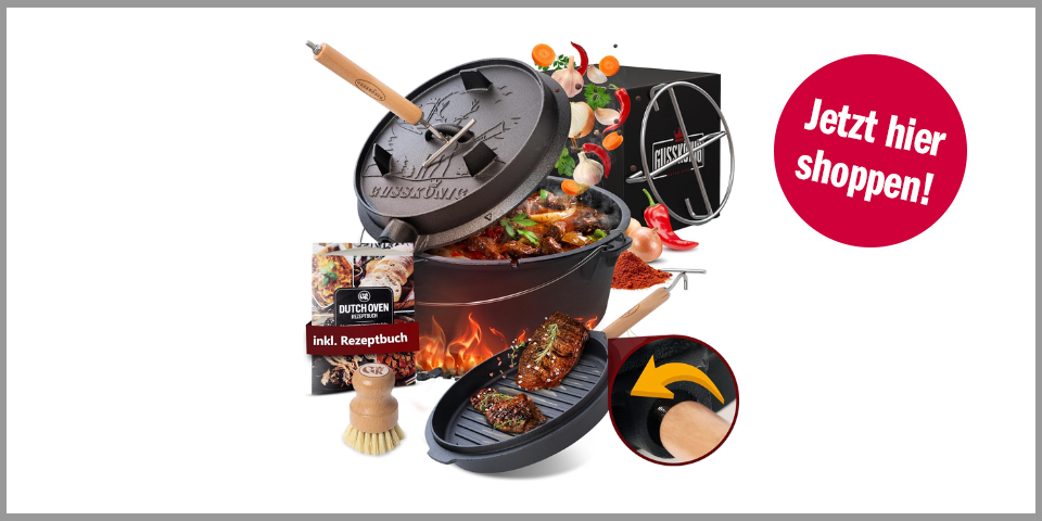 Gusskönig Dutch Oven Komplett-Set – für 69,56 Euro bei Amazon* 