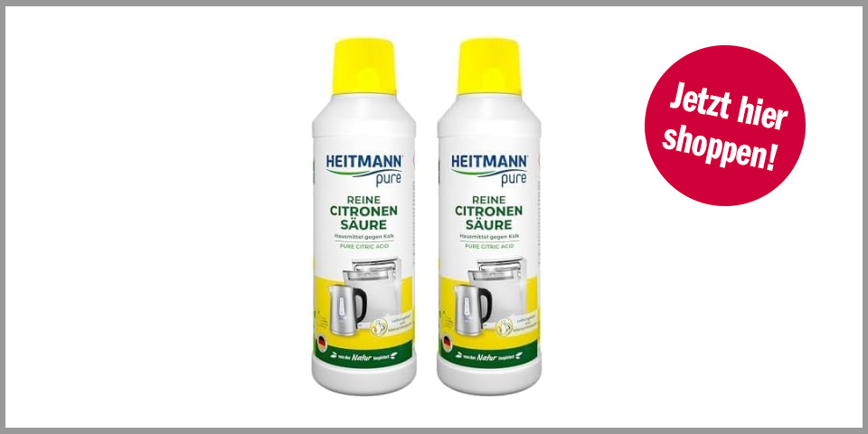Shopping Channel Klobrille vergilbt Heitmann Reine Citronensäure (2 x 0,5 Liter)