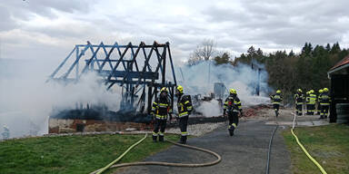 Wirtschaftsgeb&auml;ude ging in Flammen auf