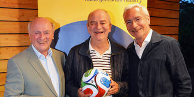 Herbert Prohaska, Erwin Pr&ouml;ll und Rainer Pariasek
