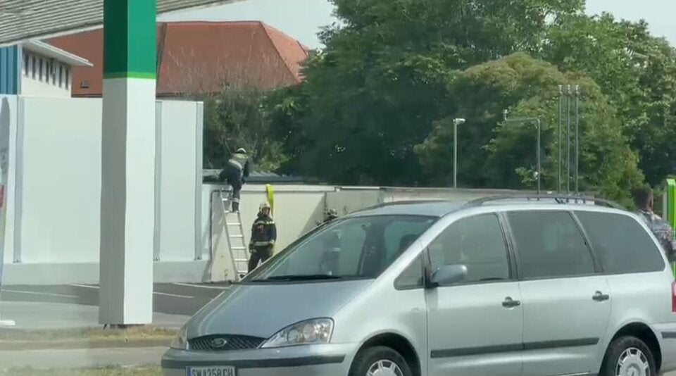 Rauchsäule über dem 11. Wiener Bezirk