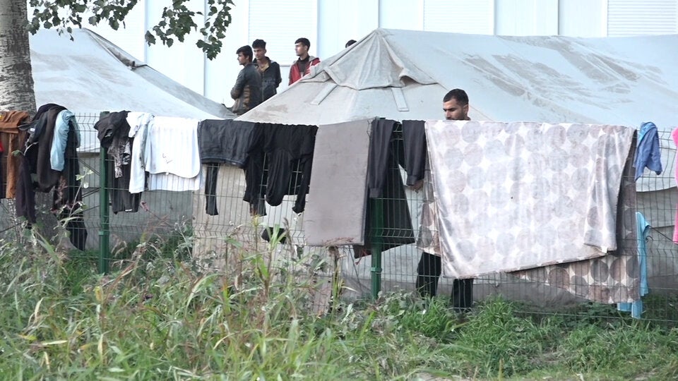 Flüchtlingskolonnen am Weg nach Österreich