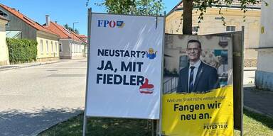 Neunkirchner Plakat-Duell: FP&Ouml; schie&szlig;t gegen Teix