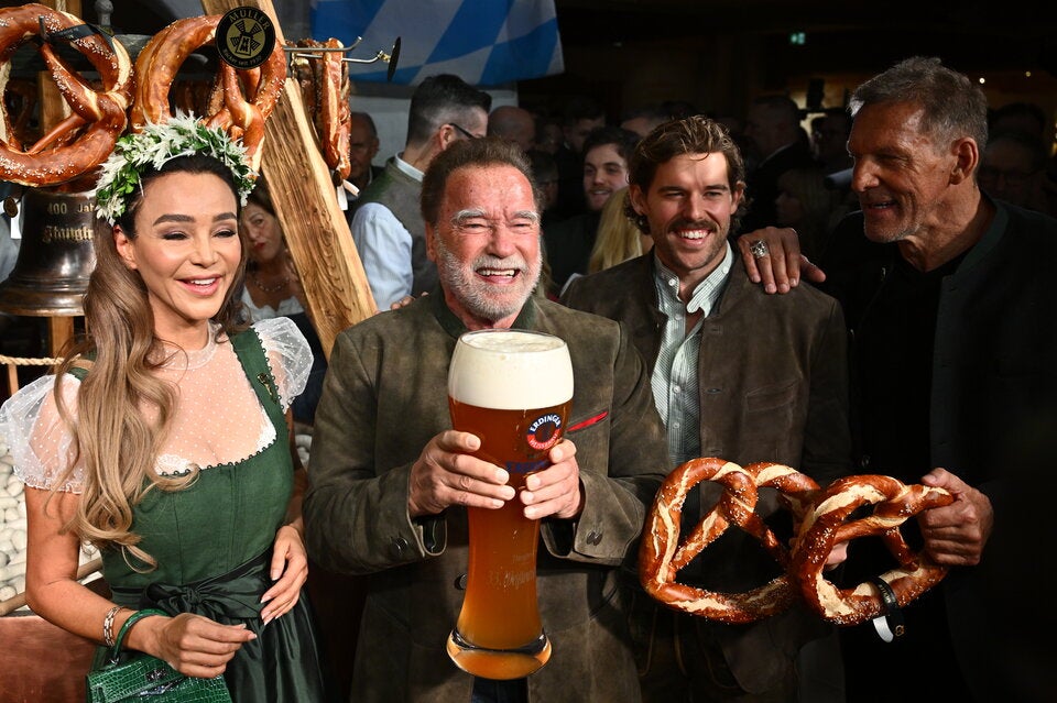 Verona Pooth, Arnold Schwarzenegger mit Sohn Christopher und Ralf Möller