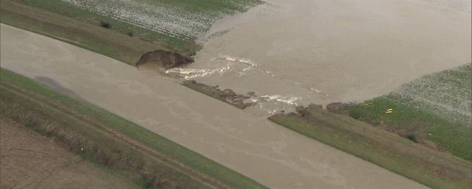 Dammbruch an der Perschling im vorigen Herbst.