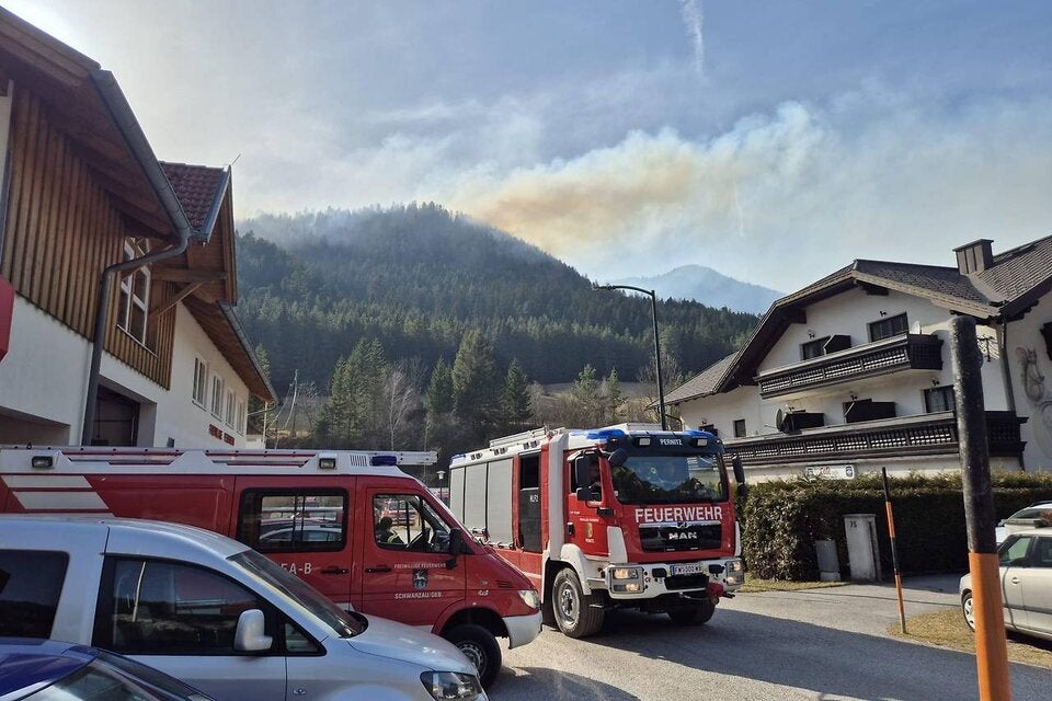 Waldbrand in Schwarzau 