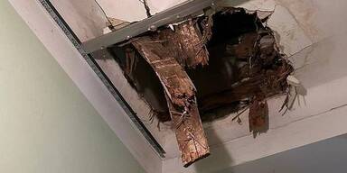 Trauriges Weihnachten: Zwei Familien wegen Deckendurchbruchs evakuiert