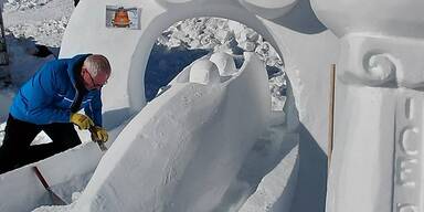 "Eis-K&ouml;nig": Dieser Waldviertler schlug sich mit Eis-Skulptur aufs Stockerl