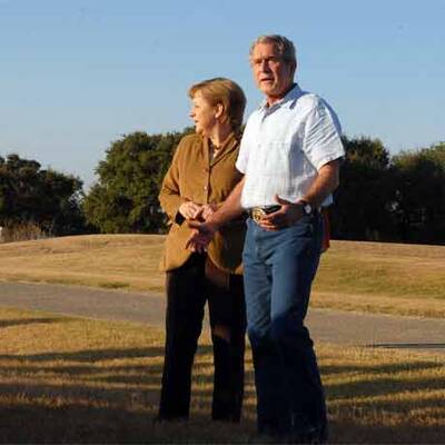 Treffen Bush Merkel