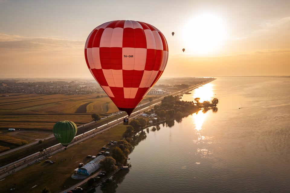 Heißluftballon in Međimurje. 