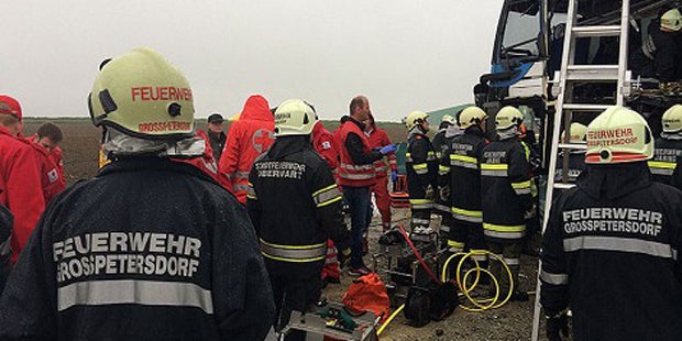 Busunglück im Burgenland: 24 Verletzte, vier davon schwer