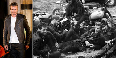 David Beckham im sexy Biker-Outfit für Belstaff