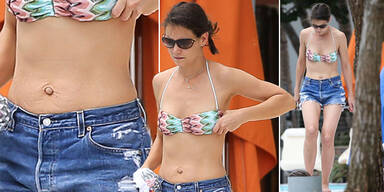 Katie Holmes zeigt sich mit faltigem Bauch