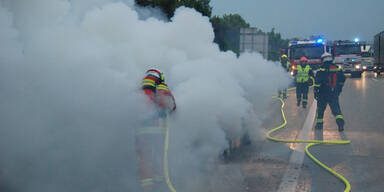 Fahrzeug-Brand auf der Südautobahn