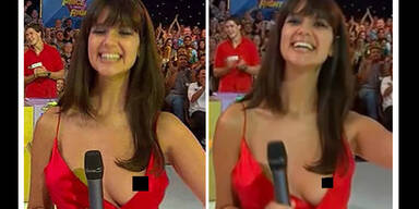 Hei&szlig;er Busenblitzer live im TV