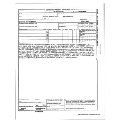 Justin Bieber: Der Polizeibericht