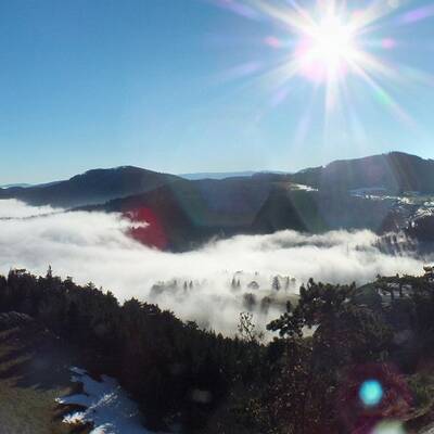 Nebelmeer über dem südlichen Wiener Becken