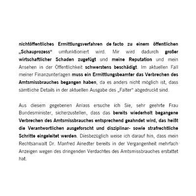 Grassers Brief an Bandion-Ortner