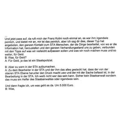 Legende: A ist Meischberger, B ist Grasser