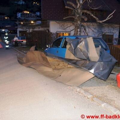Trümmerteile nach dem Sturm