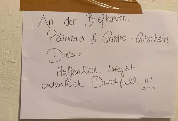 Riesen-Ärger über Gastro-Gutschein-Diebe