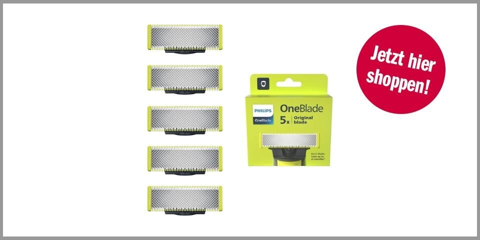 Philips OneBlade Ersatzklingen (5 Stück) – für 38,30 statt 58,48 Euro bei Amazon*