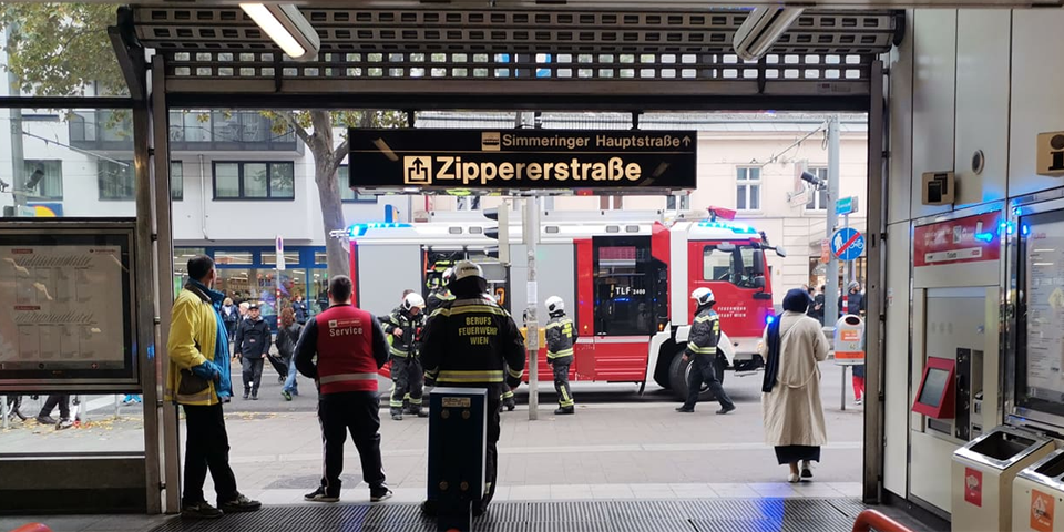 Feuerwehreinsatz in U-Bahn-Station Zippererstraße