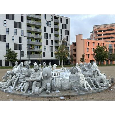 Schaum-Anschlag auf Skandal-Brunnen 