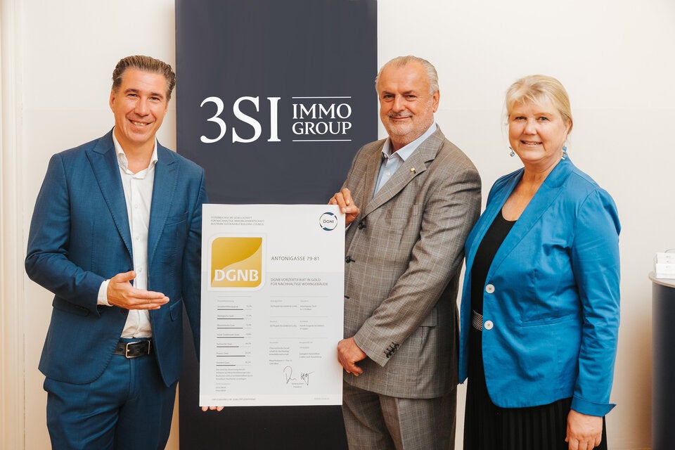 3SI-Geschäftsführer Michael Schmidt, ÖGNI-Geschäftsführer Peter Engerth undDoris Wirth (Geschäftsführung Bluesave Consulting GmbH) v.l.n.r.