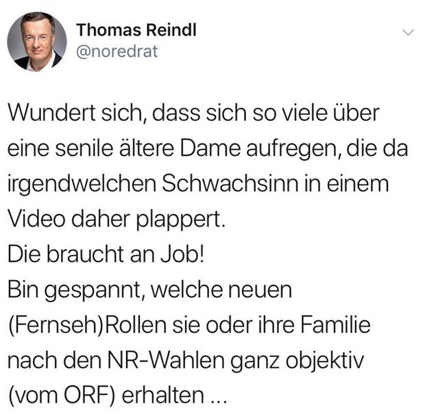 Hass-Postings gegen Hörbiger