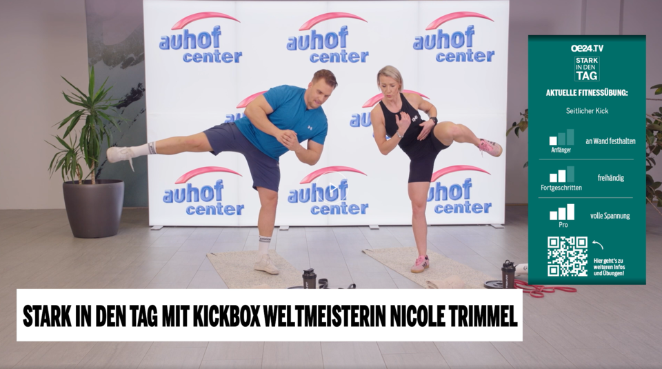 Kickbox-Weltmeisterin Nicole Trimmel zeigt vier Übungen für mehr Kraft und Balance
